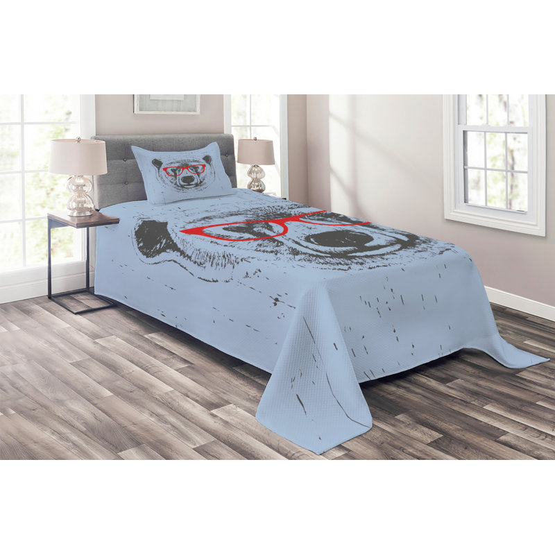 Rustic Polyester Coverlet, Twin Bedspread + 1 Sham