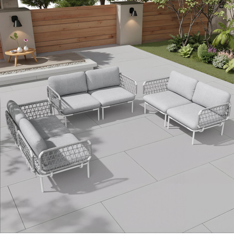 94.5'' Aluminum Outdoor Patio Sectional (Set of 4), 6