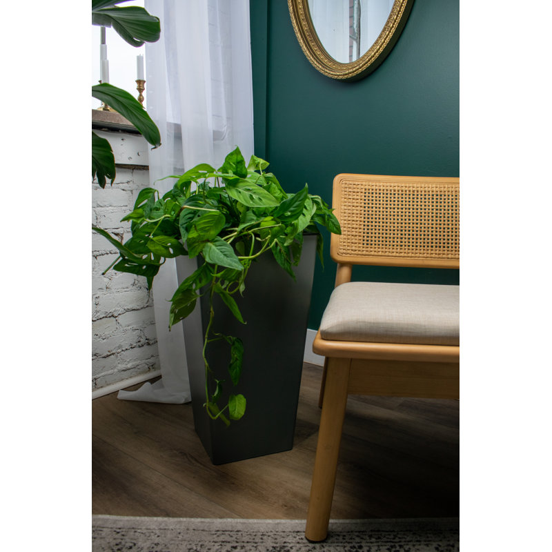 32" H Cascade Square Tall Planter, Warm Gray