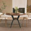 Table de salle à manger ronde de 107 cm de diamètre avec tablette de rangement et piètement en métal pour 4 personnes.-1111857619-1113032980