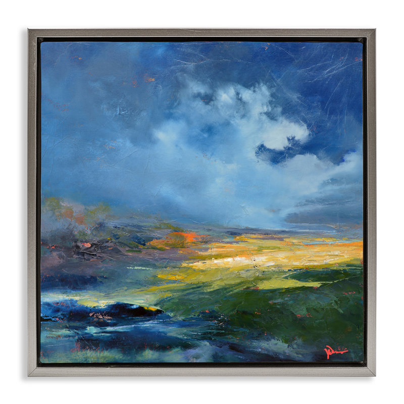 «Stormy Abstract Landscape», art mural sur toile flottante par Patrick Dennis, H 25 po x l 25 po