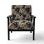 Fauteuil d'appoint rembourré en velours romantique romantique bleu et crème Paisleys