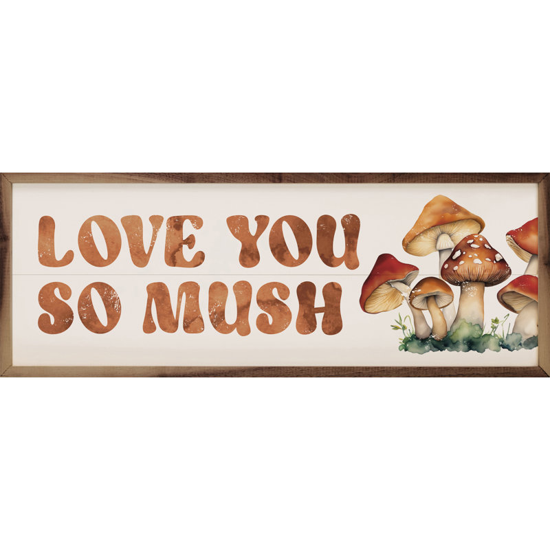 Love You So Mush champignons - blanc, H 8 po x l 24 po x P 1 po
