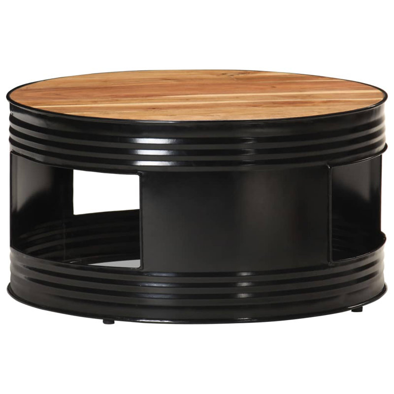 Table basse simple avec rangement Javed, Noir, Brun