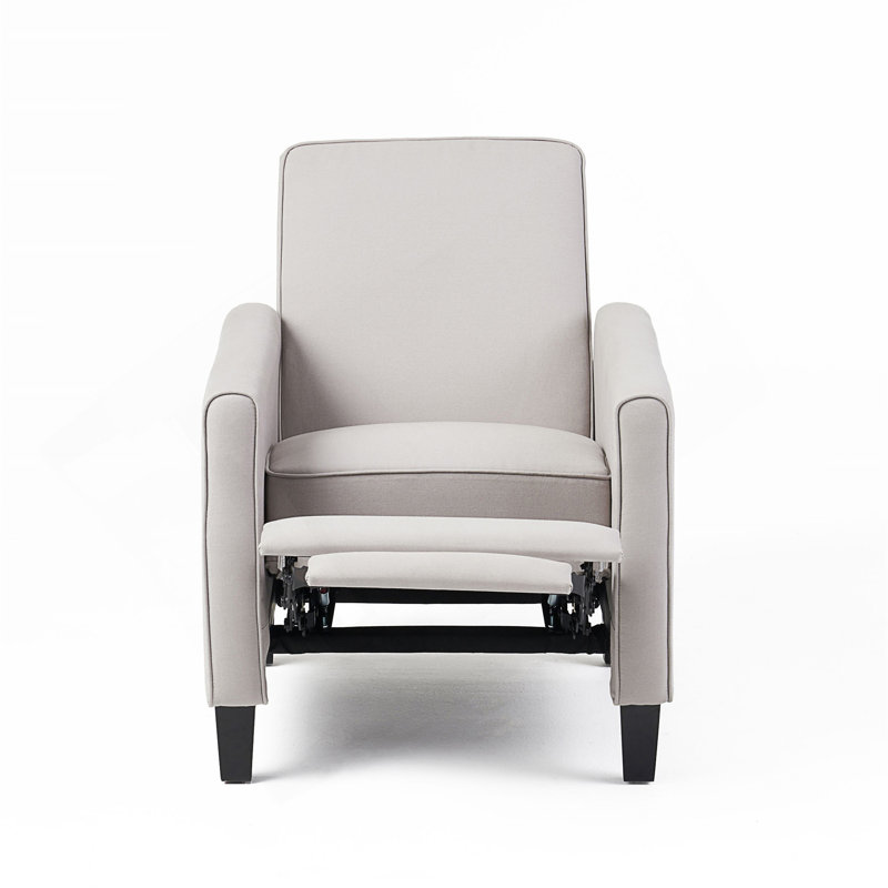 Linen Manual Push Back Recliner Chair, Dark Gray