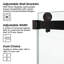 Porte de douche coulissante double sans cadre, porte de douche double, verre trempé de 3/8 po (10 mm), acier inoxydable-117492556