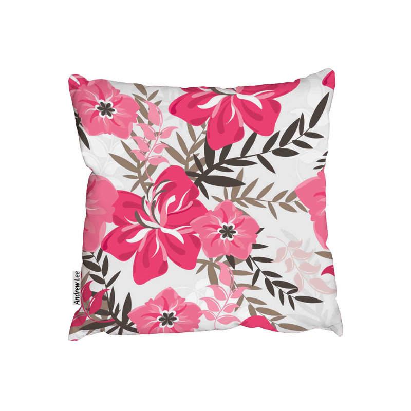 Flowers And Floral Indoor / Outdoor Floral Square Throw Cushion, 45cm H x 45cm W x 7cm D