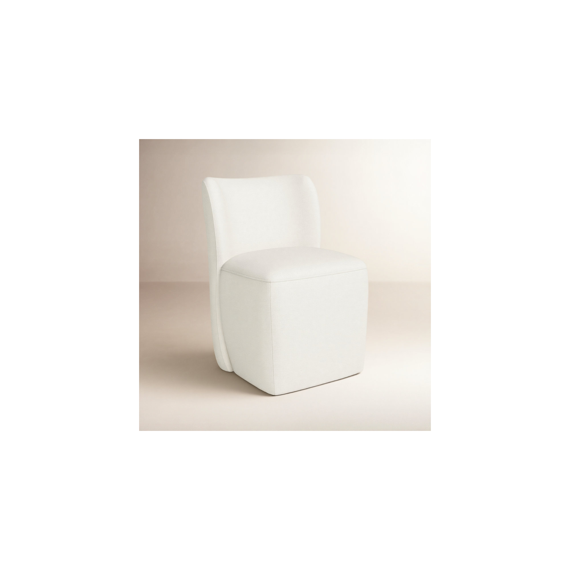 Primm Upholstered Caster Wheel Dining Chair, Flannigan Cotton
