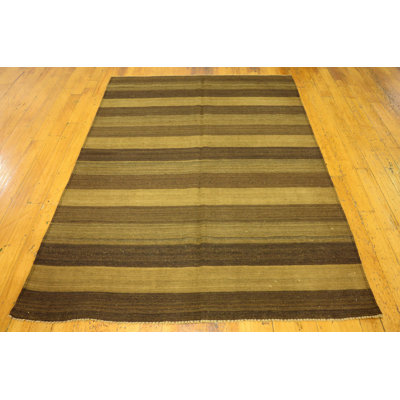 Tapis intérieur de la laine 5 pi x 6 pi 9 po "one-of-kind" à la main noué la new age Warminster