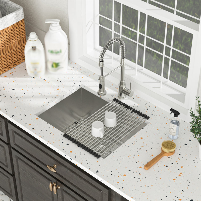 Laundry Sink 24 Inch - 24X18x12 Inch Undermount Laundry Utility Sink Deep Single Bowl 16 Gauge Stainless Steel Laundry Tub Sinks