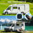 Retractable Rv/Patio Awning, Heavy Duty Weatherproof Canopy With Lights, One-Touch Swich, White-124814899-124814900