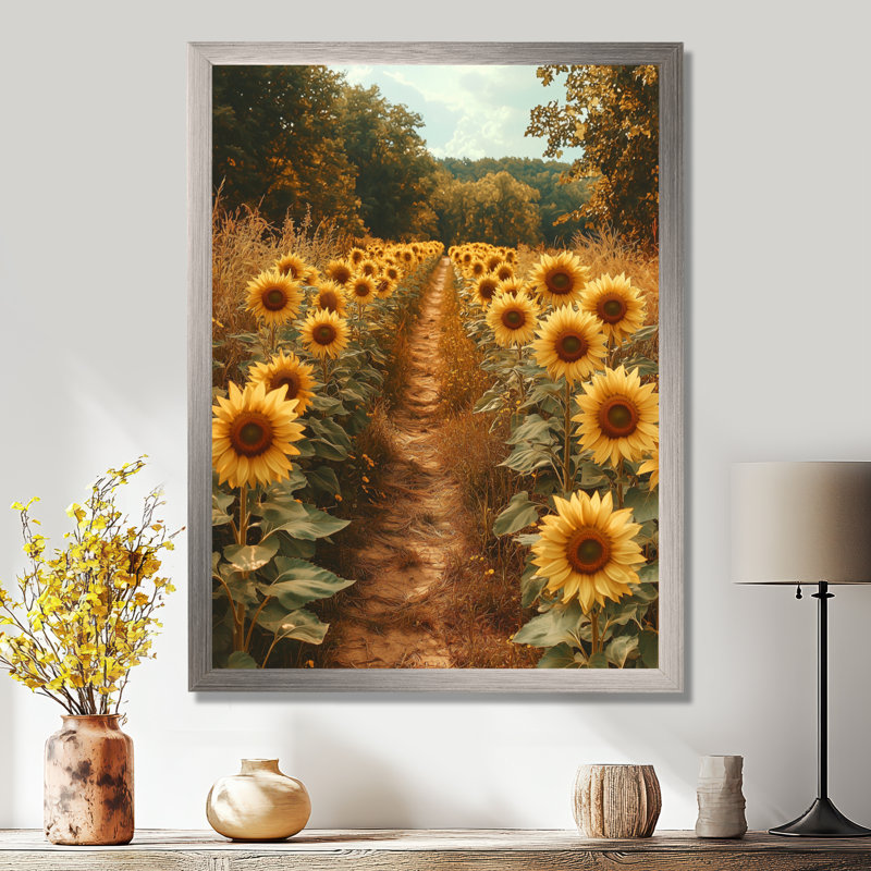 Dubeck - Décoration murale florale, Argent argent, H 20 po x l 12 po, Reproduction encadrée d'une seule photo