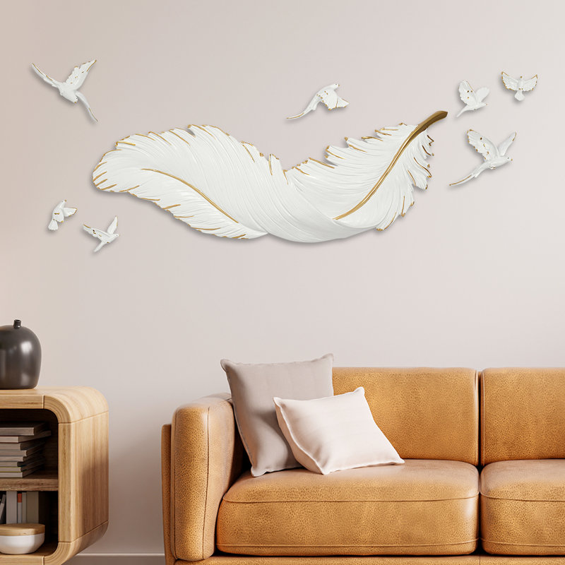 Resin Feather Wall Decor