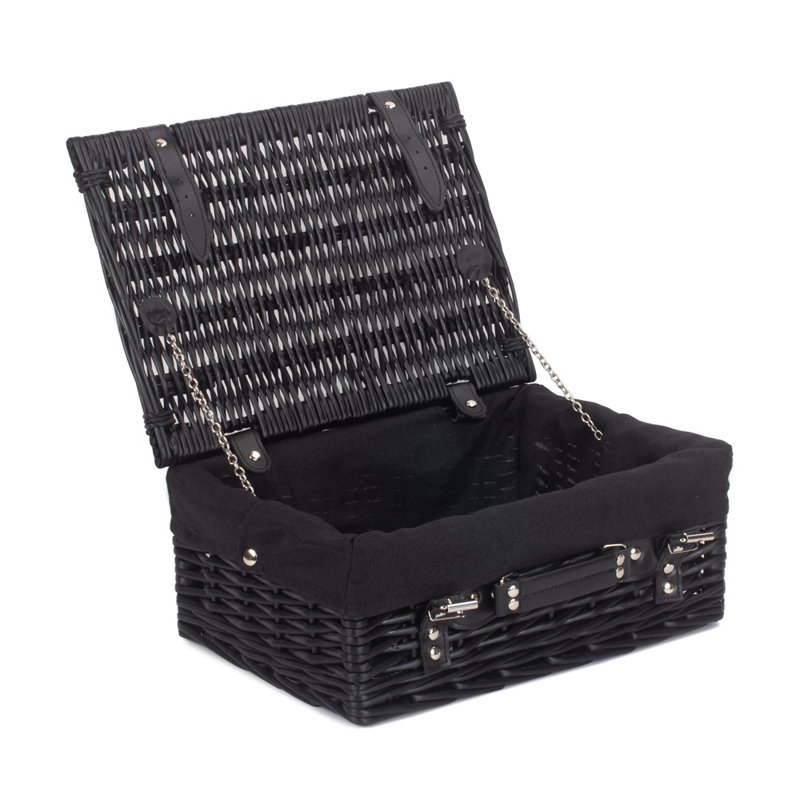Picnic Basket, Black, 19cm H x 41cm W x 30cm D