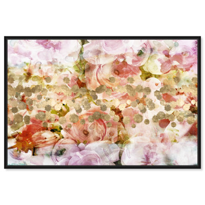 Amant de pivoines, taches de jardin de fleurs - rose moderne - impression sur toile