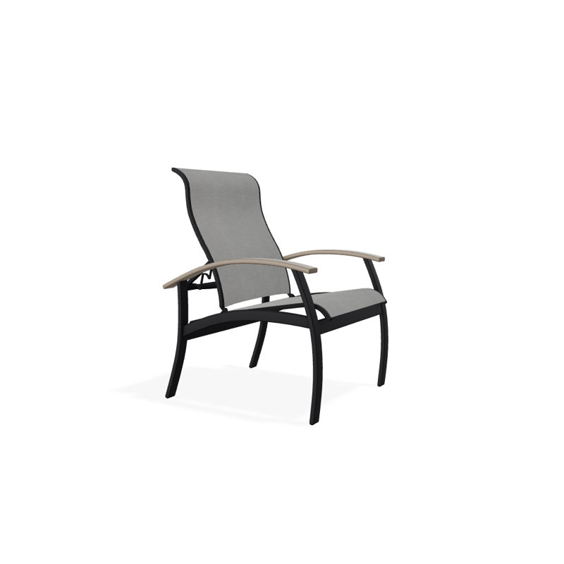 Askar Premium All-Weather Wicker Outdoor Dining Armchair with Cushion, Desert, Alloy Sunbrella®, Textured Black