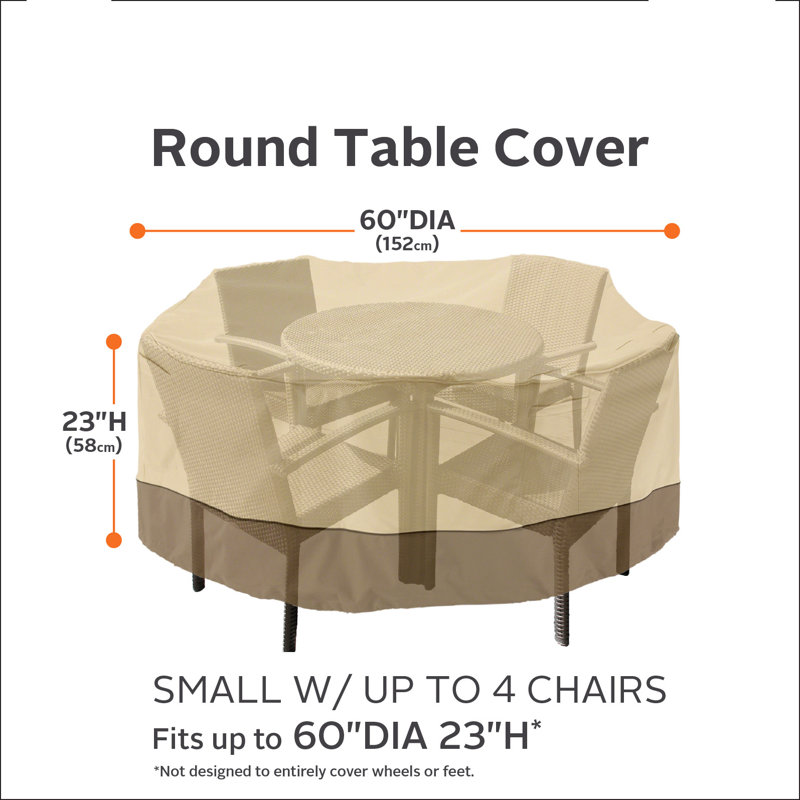 Outdoor Patio Dining Set Cover, 23" H x 60" W x 60" D