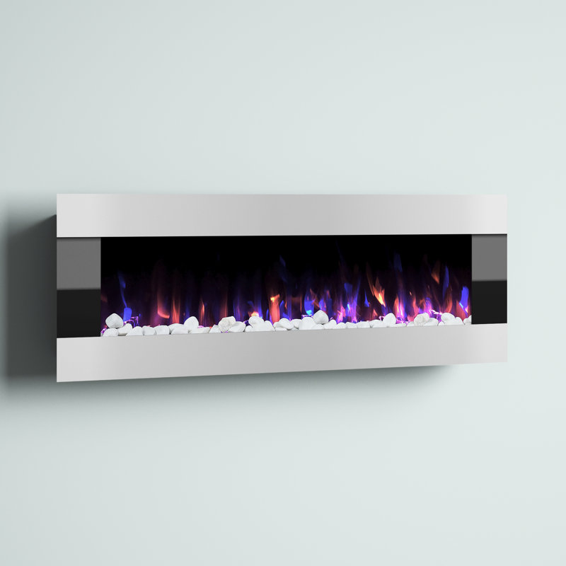 Kody Electric Fireplace - 54 Inch Wall Mounted Fireplace Heater with Remote Control Adjustable LED Flame Color, Timer, and Heat