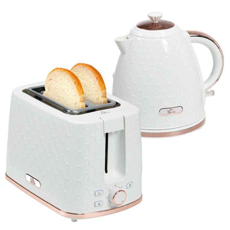 Kettle and Toaster Set, White