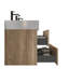 Meuble-lavabo mural de 48 po de dimension Mid-Century, lavabo une pièce, poignée dissimulée, laque E0 pour meuble-lavabo résistant à l'eau avec lavabo à quartz blanc, tiroirs doubles flottants,-629400655