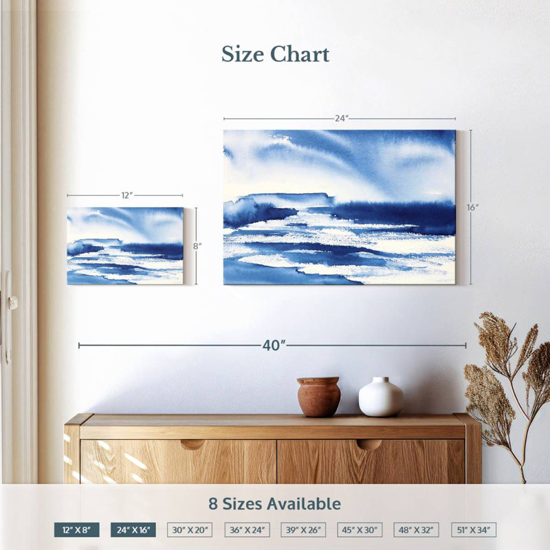 Avery Ocean Blue I, 16" H x 24" W
