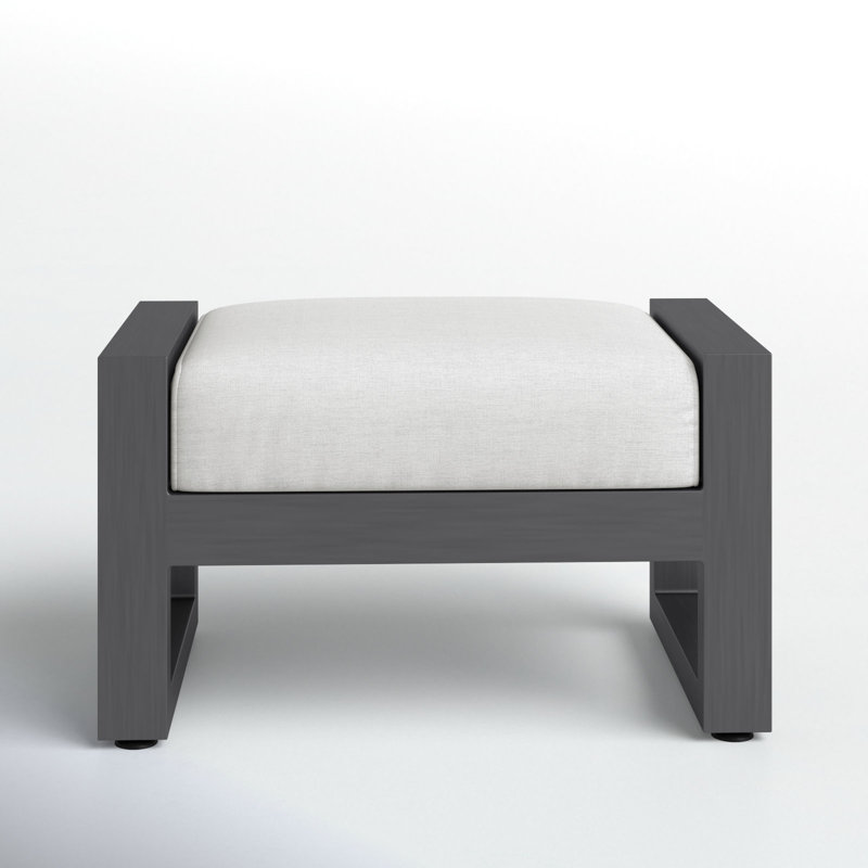 Redondo Outdoor Ottoman, Cast Silver Sunbrella®