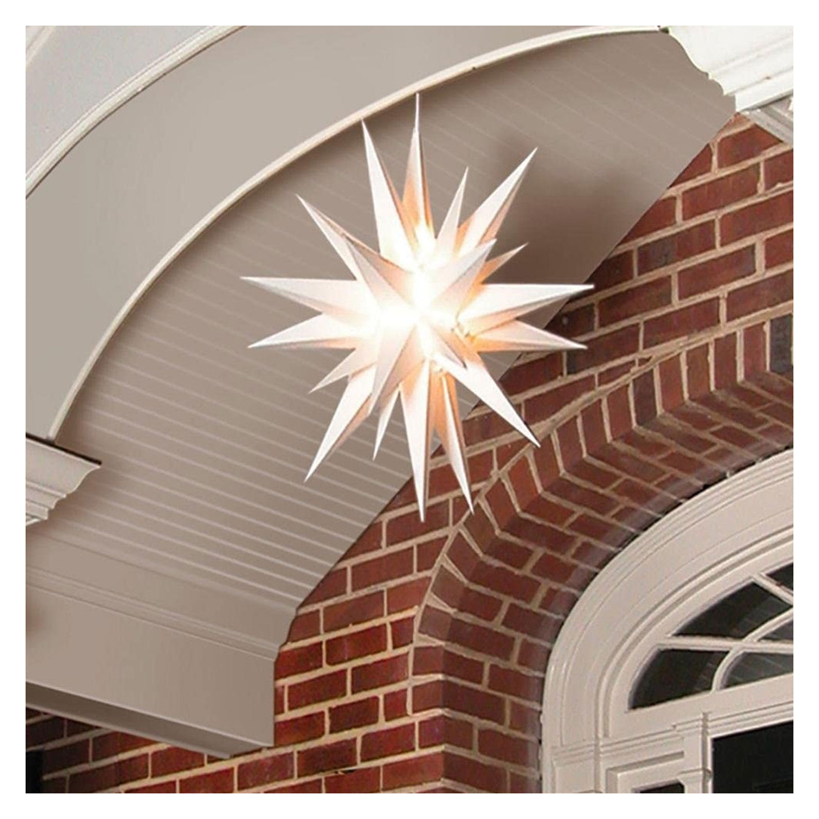Prelit LED Christmas Holiday Star Tree Topper, 21" H x 21" W x 21" D