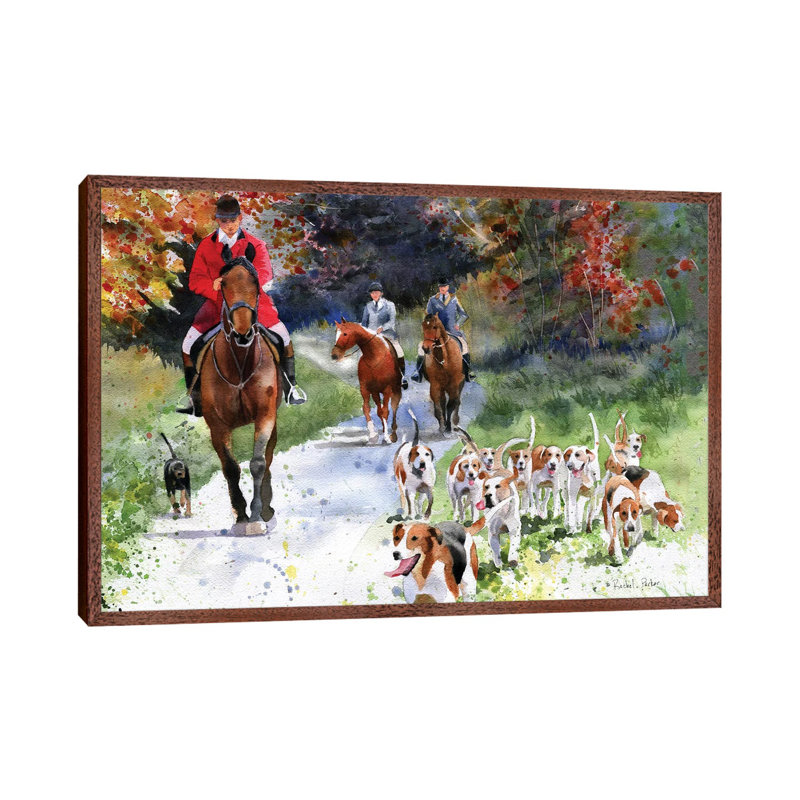 Tally Ho by Rachel Parker - Painting on Canvas, 66.04 cm H x 45.72 cm W, Classic Brown Wood Framed