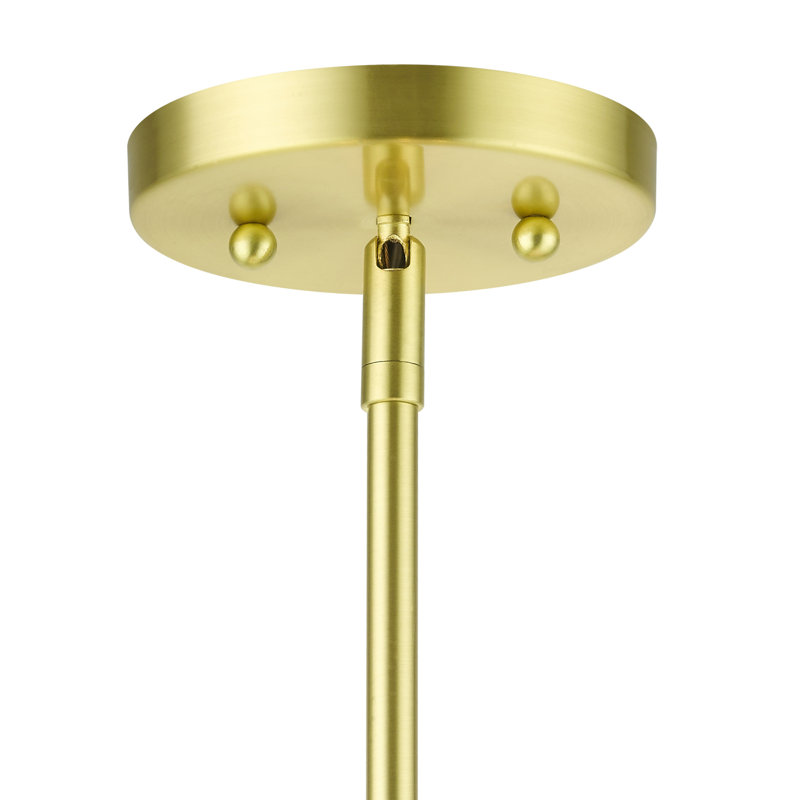 Flaire 5-Light Chandelier, Blanc cassé, Laiton satiné