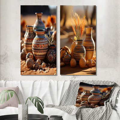 Native American Art Poteries - Ensemble de 2 reproductions d'art abstrait Lifes