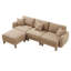 Tissu modulaire Boucle, modulaire 3, amovible, couleur café, modulaire 3 courbée avec pieds cylindriques et coussins moelleux-1625693985