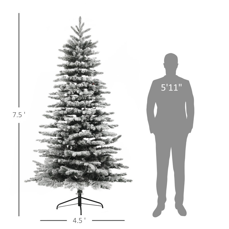 Arbre de Noël artificiel pin de montagne 7,5 pi HOMcom pré-éclairé
