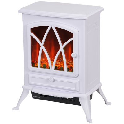 Baty Electric Stove Heater with Realistic Flame Effect, 2000W, White