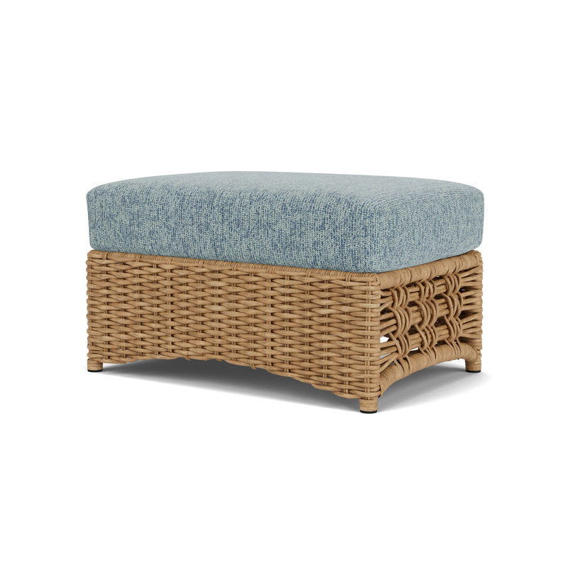 Magnolia Rectangle Outdoor Ottoman Patio Ottoman, Serene Ocean
