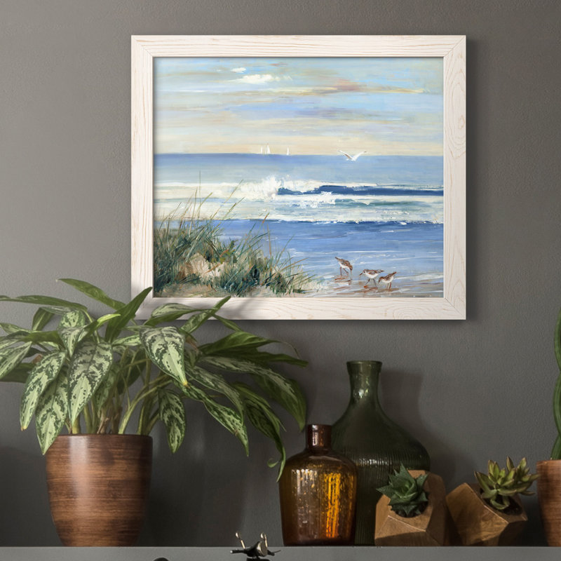 " Beach Combers " Painting Print, 24" H x 18" W x 1.5" D, White