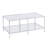 Harvey-John 42" Glass And Metal Coffee Table-1819180777