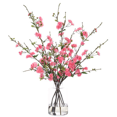 Apple Blossom, Fuchsia, Glass Bottle, 36wx28dx39h