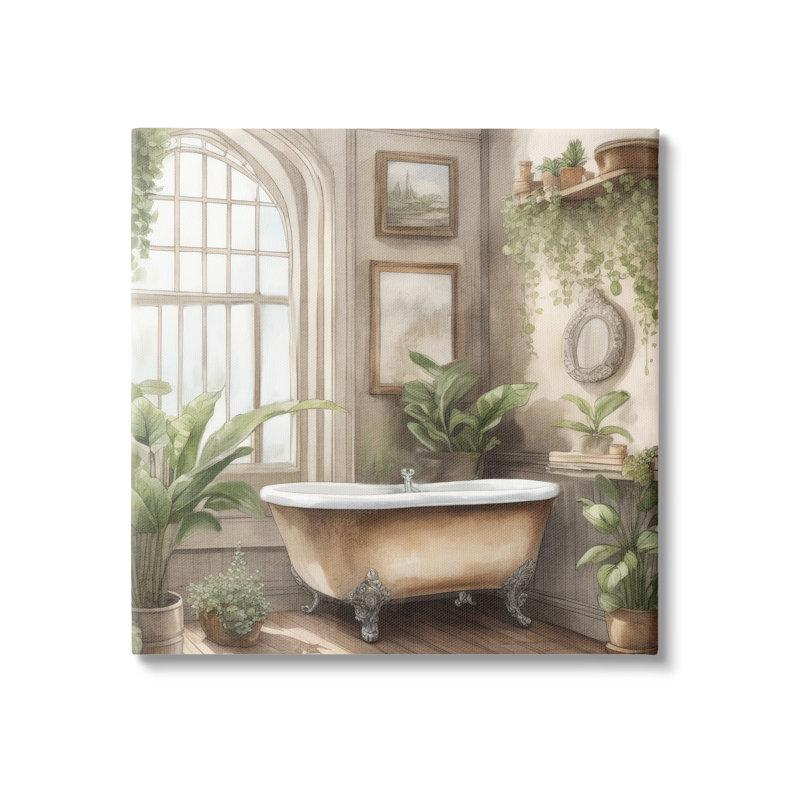 Salle de bain traditionnelle avec plantes par Kim Allen, H 17 po x l 17 po x P 1,5 po