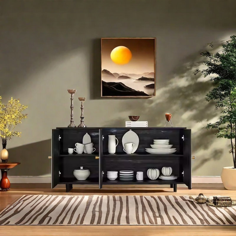Solid Ash Three-Door Storage Sideboard