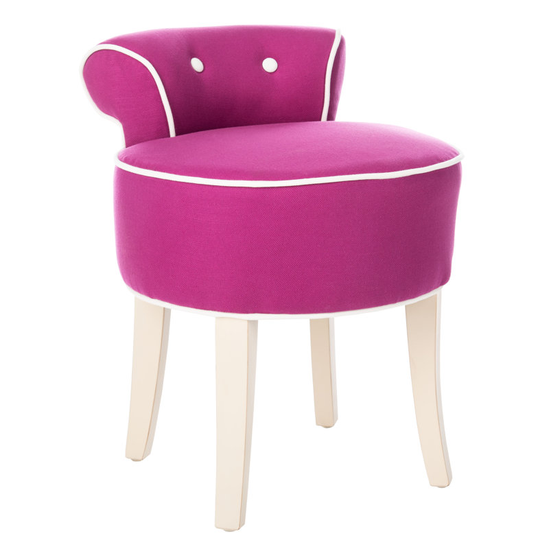 Abordale Solid Wood Accent Stool, Fuschia