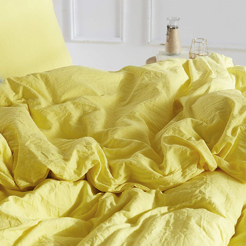 Down Alternative Ultra Cozy Comforter and Duvet Cover Set, King Comforter + 2 Shams, Limelight Yellow