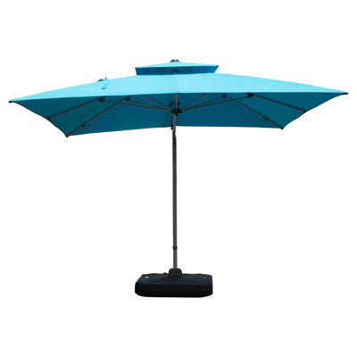 10'X10' Square Cantilever Umbrella With Center Pole, Lake Blue (Base Not Included)