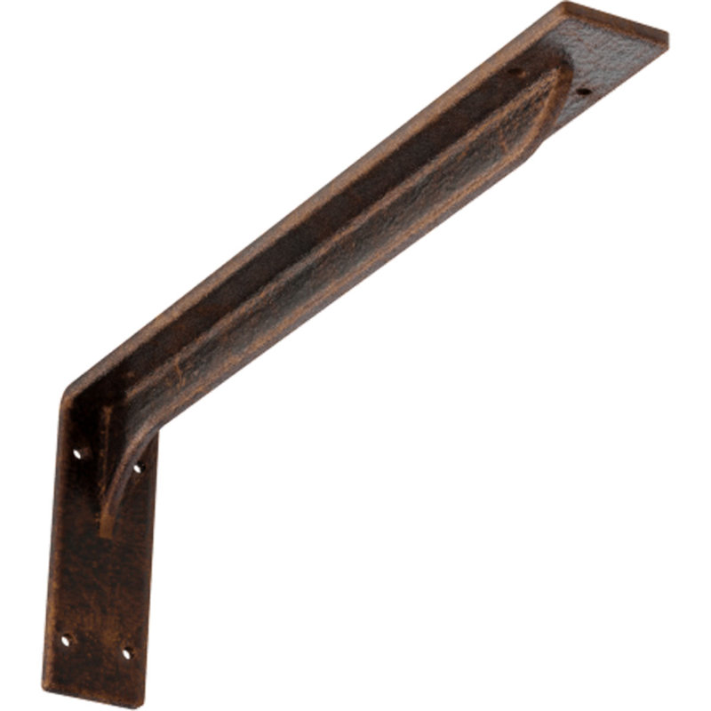 Support en acier Embrey, Cuivre antique, H 6,5 po x l 2 po x P 18 po