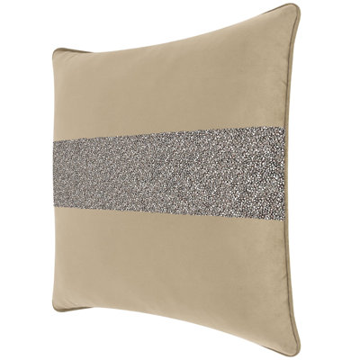 Coussin lumineux avec rayures strass - velours