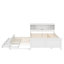 Lit plateforme double avec tête de lit, USB, lit gigogne et 3 tiroirs-458475468