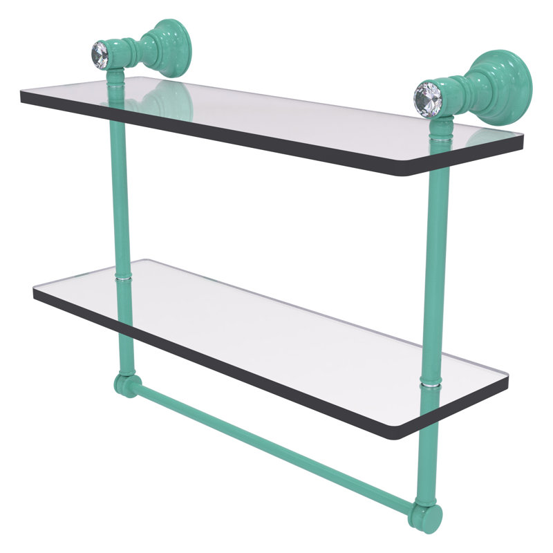Tablette flottante 2 pièces Carolina, H 9,5 po x l 16 po x P 5,54 po, Vert écume de mer