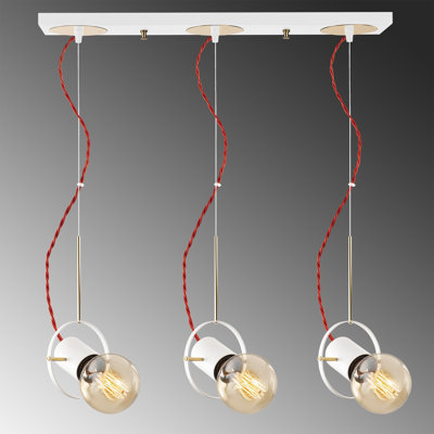 Luminaire suspendu pour îlot de cuisine 3 lumières Aidon