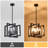 6-Light 15 in. Dimmable Modern Industrial Geometric Chandelier with Square Open Frame For Kitchen Island Living Room And Entryway  -1841433443