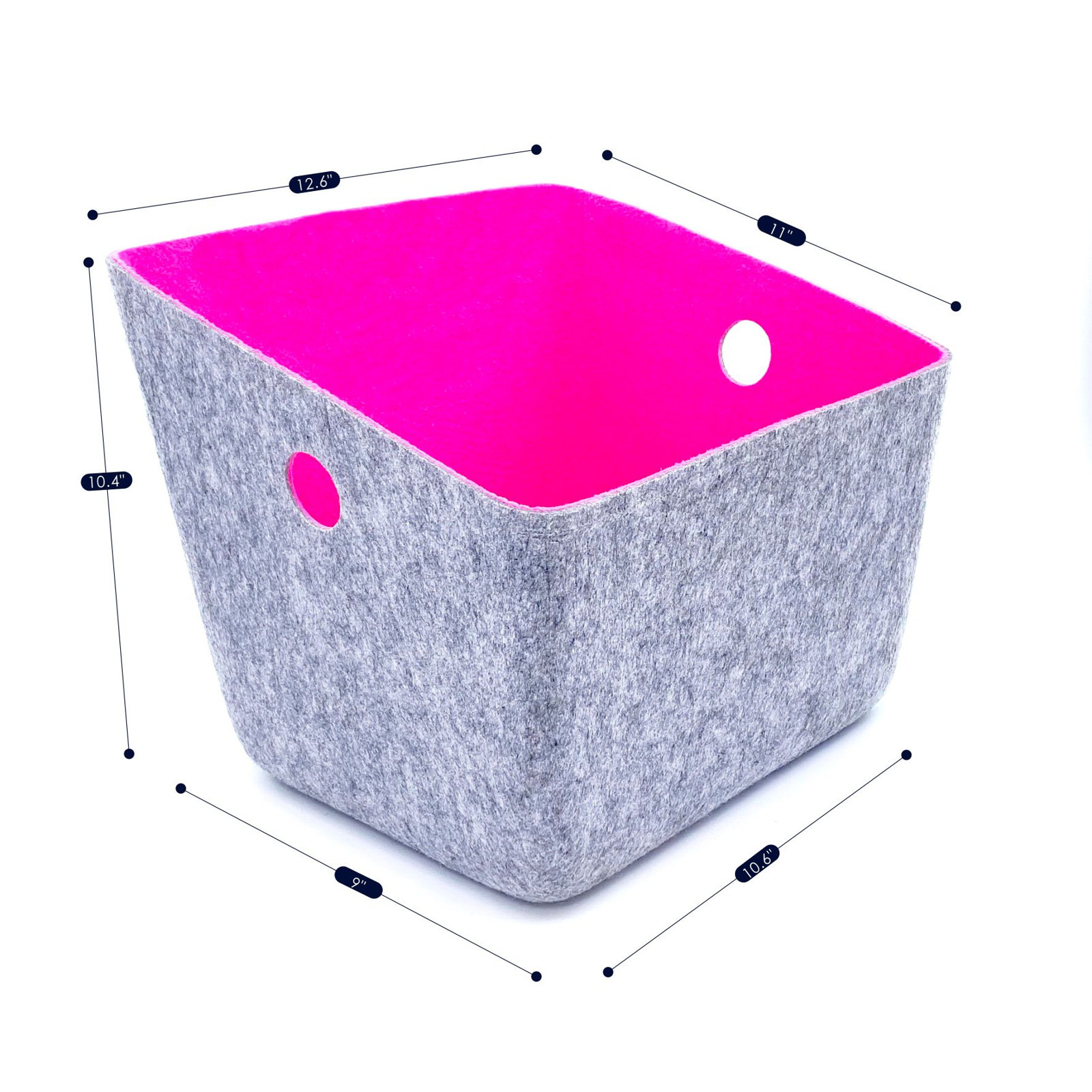 Modern Polyester Decorative Bin, Hot pink, 3