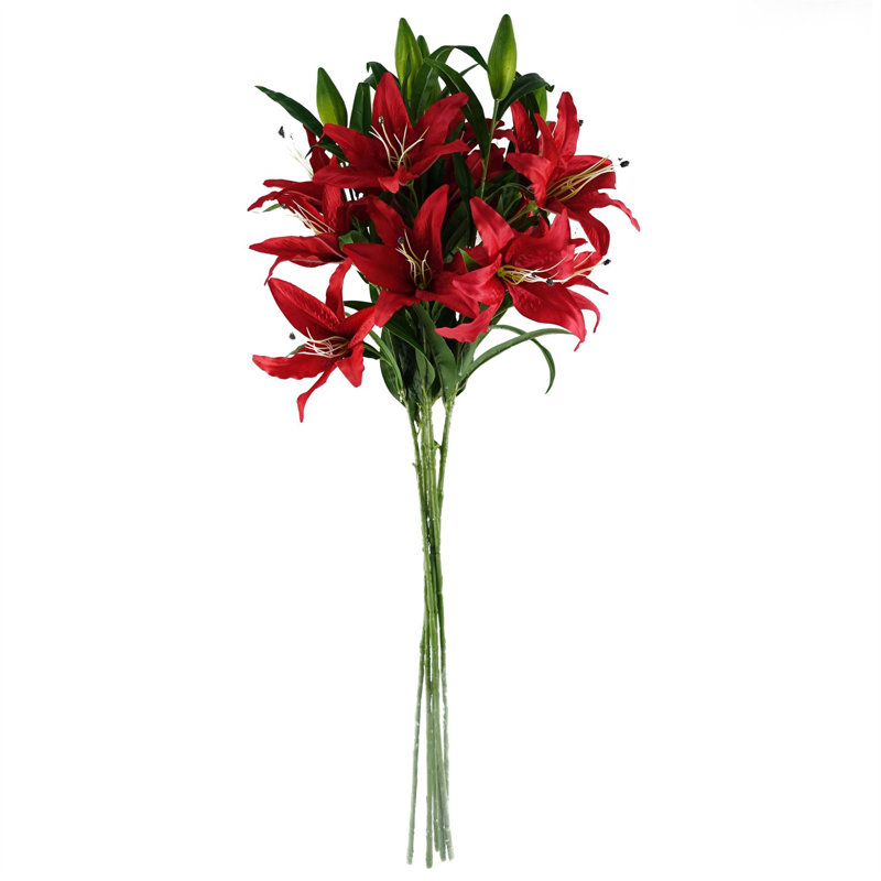Plastic, Silk Artificial Arrangement, Red